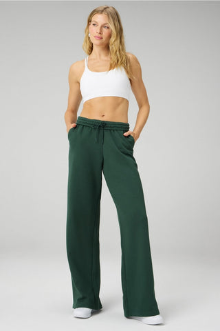 cozy fleece wide leg sweatpant