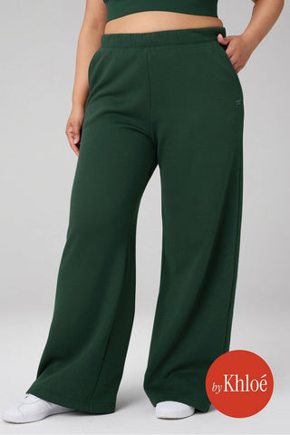 cozy fleece wide leg sweatpant