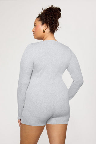 soft rib henley onesie