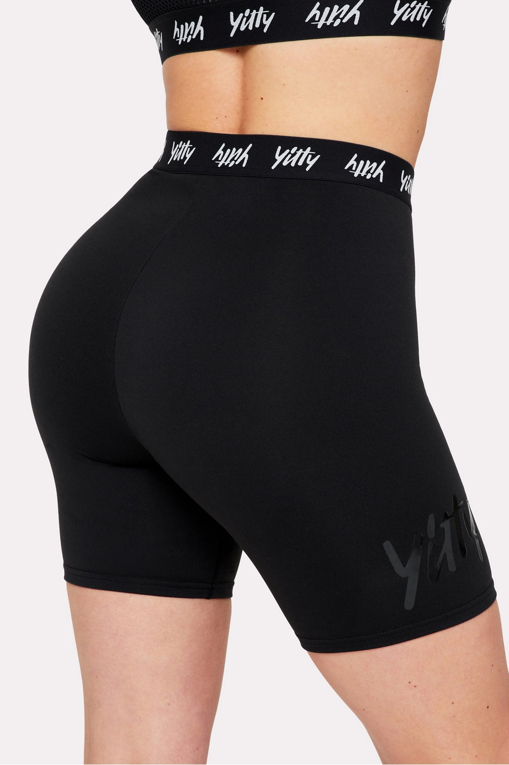 major label shaping high waist logo short
