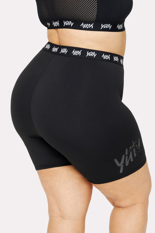 major label shaping high waist logo short