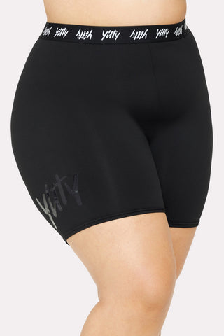 major label shaping high waist logo short