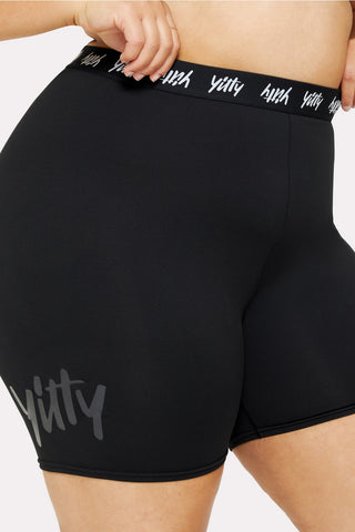 major label shaping high waist logo short