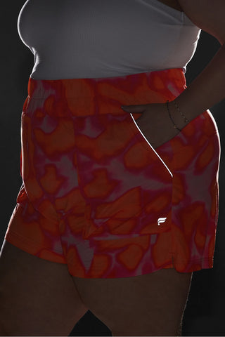 ultra high-waisted piped nylon short