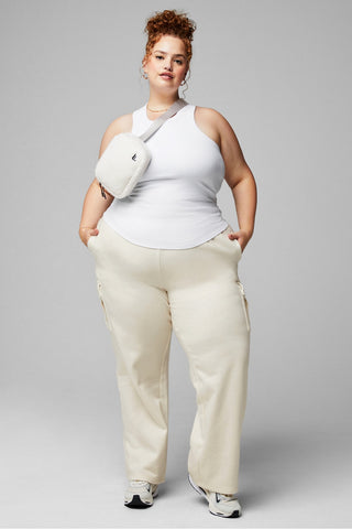 high neck rib built-in bra tank