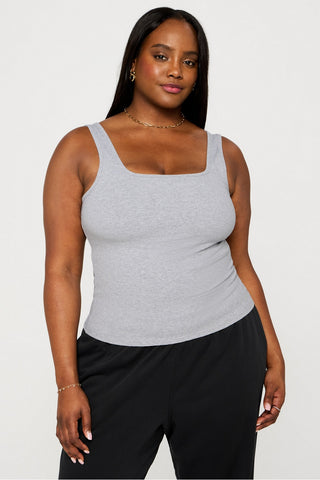 daily rib square neck tank