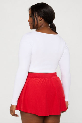 daily rib cropped square neck long-sleeve