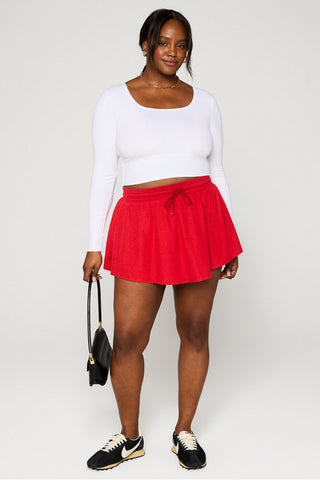 daily rib cropped square neck long-sleeve