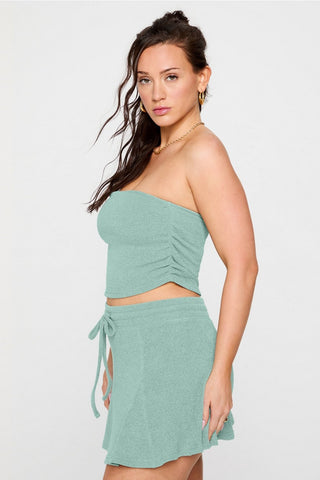 breezy knit ruched tube top