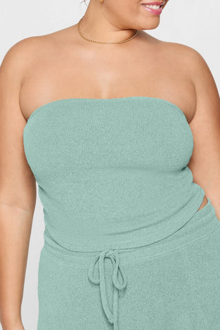 breezy knit ruched tube top