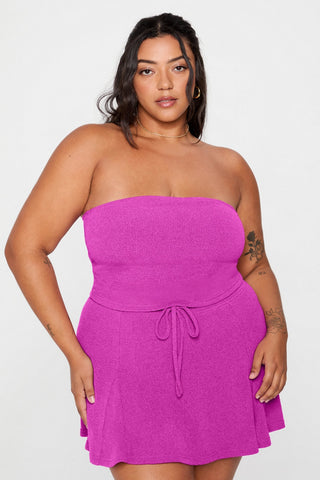 breezy knit ruched tube top