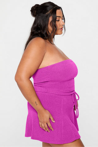 breezy knit ruched tube top