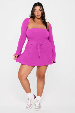 breezy knit ruched tube top