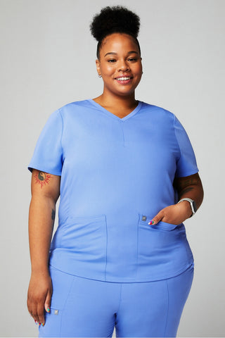 method 2-pocket scrub top