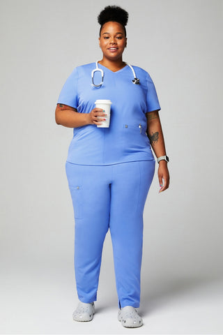 method 2-pocket scrub top